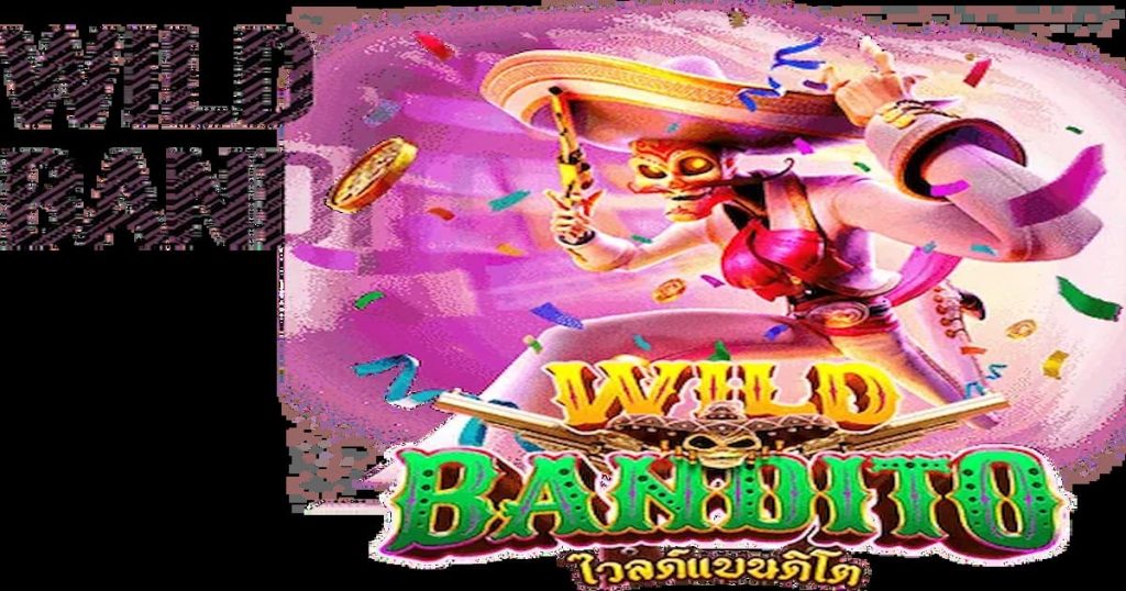 Imagem do jogo Wild Bandito Slot mostrando os rolos com caveiras, guitarras e símbolos mexicanos coloridos.
